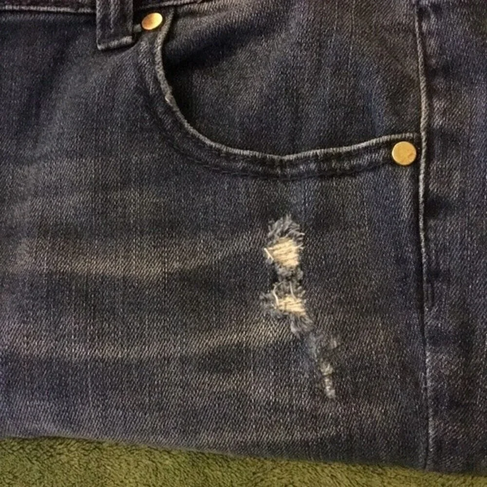 Eva Mendez Blue Boyfriend Jeans Size 6 Distressed Relaxed Boho